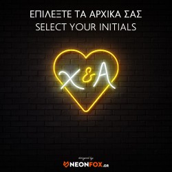 Heart with initials- NEON LED Sign Heart with initials- NEON LED Sign