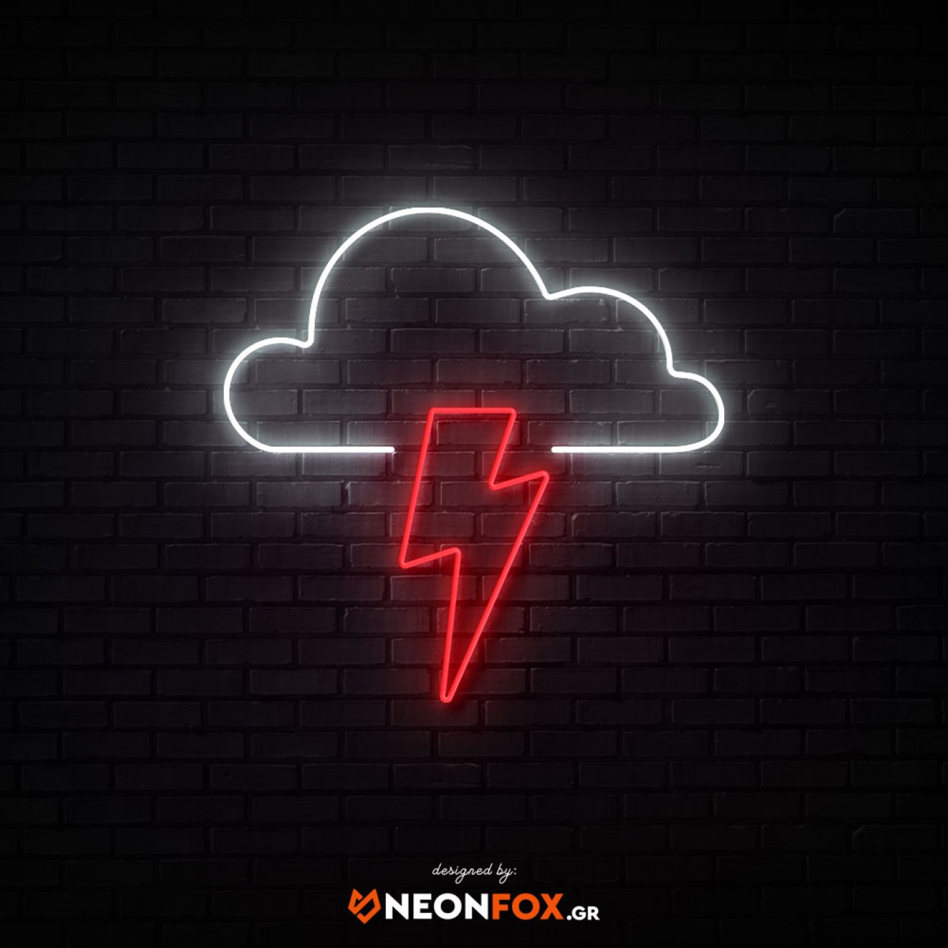 Led Cloud Sign Examples Cloud with Thunder - NEON LED Sign