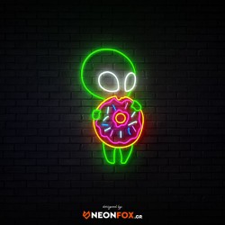 Alien with donut - NEON LED Sign Alien with donut - NEON LED Sign