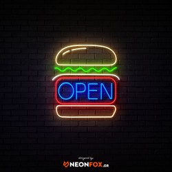 Burger open 2 - NEON LED Sign Burger open 2 - NEON LED Sign
