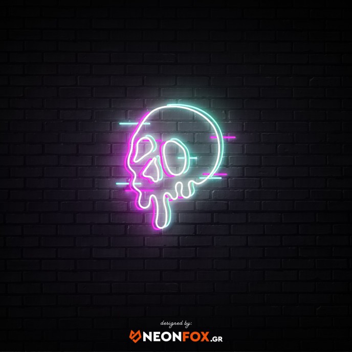 Skull glitch - Επιγραφή ΝΕΟΝ LED
