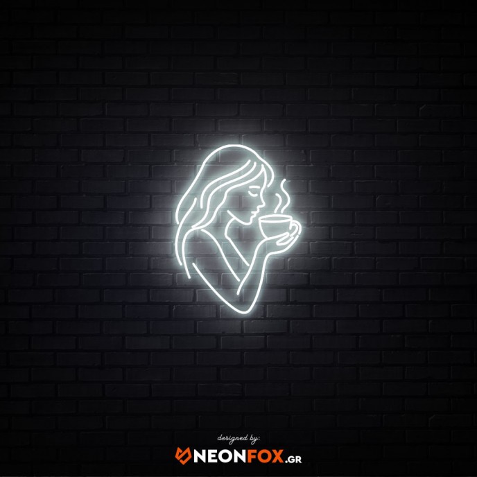 Woman with cup - NEON LED Sign