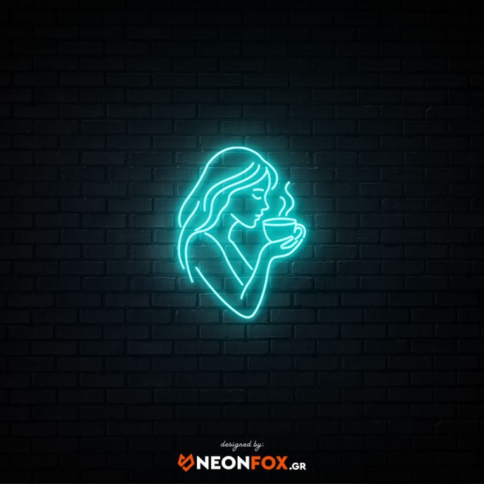 Woman with cup - NEON LED Sign