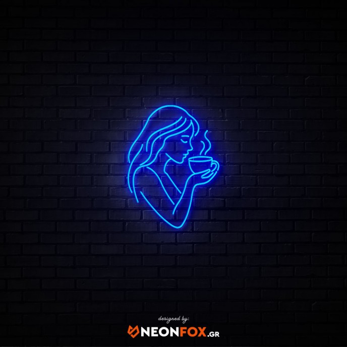 Woman with cup - NEON LED Sign