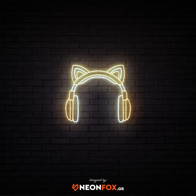 Cat Headphones - NEON LED Sign
