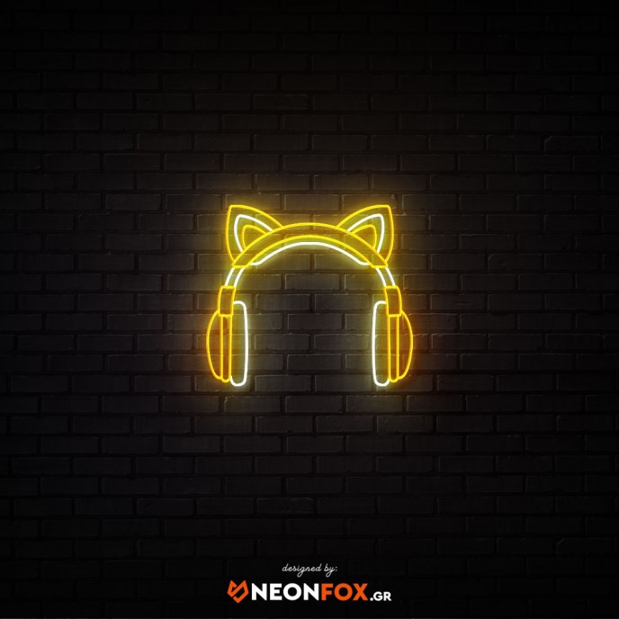 Cat Headphones - NEON LED Sign