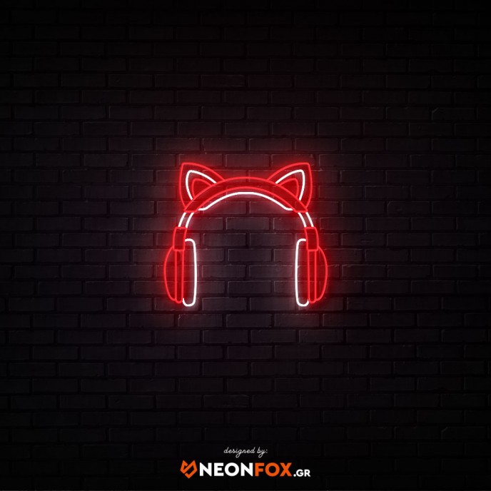 Cat Headphones - NEON LED Sign