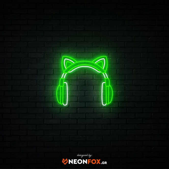Cat Headphones - NEON LED Sign
