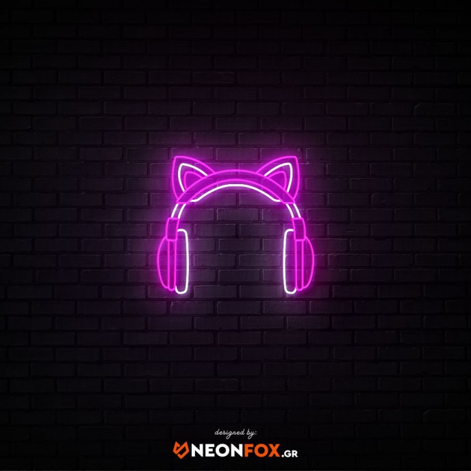 Cat Headphones - NEON LED Sign