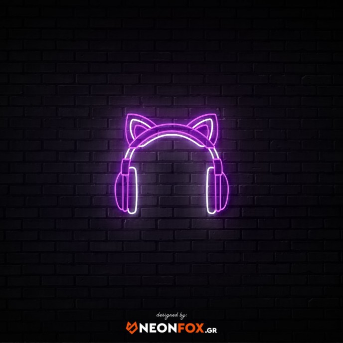 Cat Headphones - NEON LED Sign