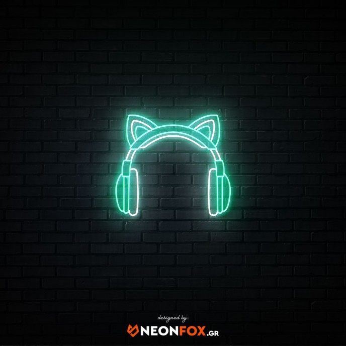 Cat Headphones - NEON LED Sign