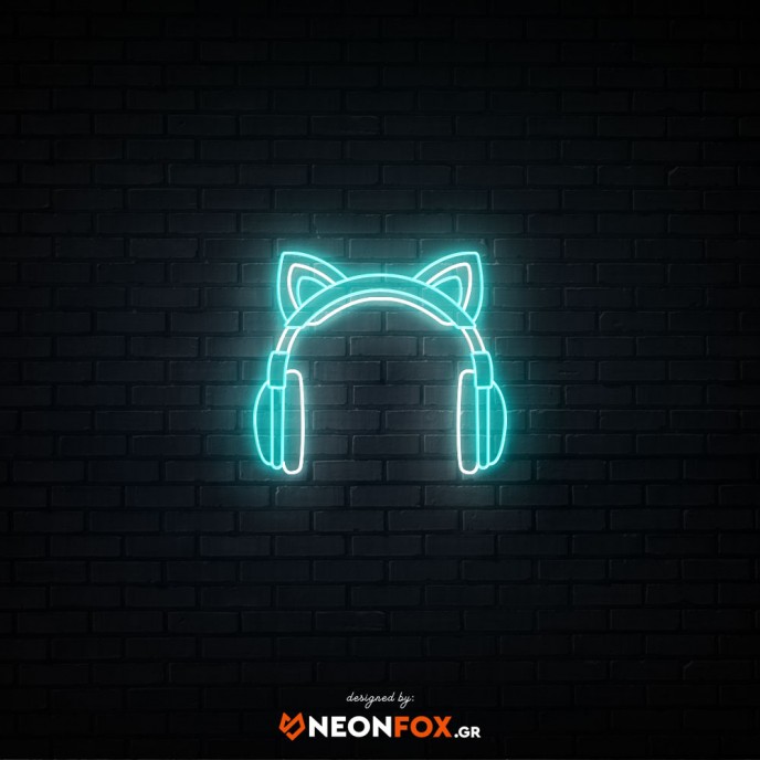 Cat Headphones - NEON LED Sign