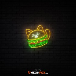Burger Cat - Επιγραφή ΝΕΟΝ LED