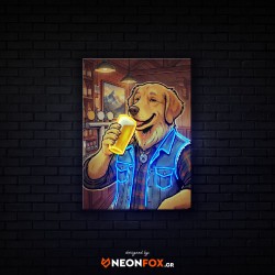 Dog with beer - NEON LED Artwork