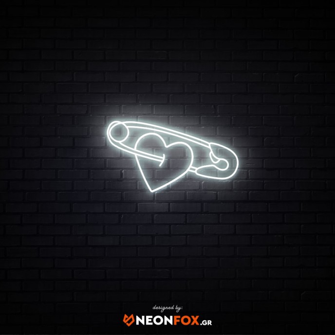 Safety pin with heart - NEON LED Sign Safety pin with heart - NEON LED Sign