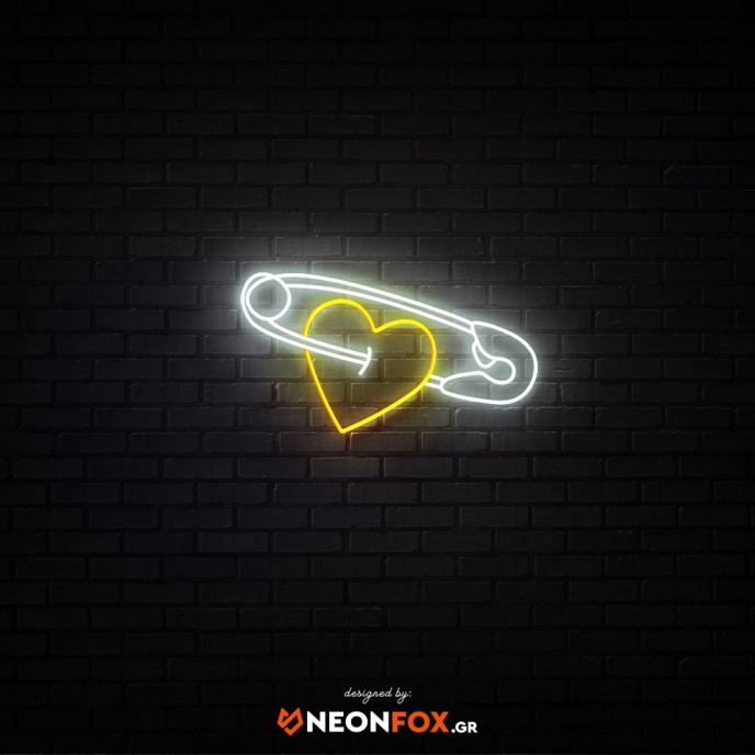 Safety pin with heart - NEON LED Sign Safety pin with heart - NEON LED Sign