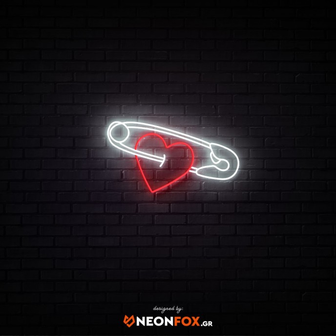 Safety pin with heart - NEON LED Sign Safety pin with heart - NEON LED Sign