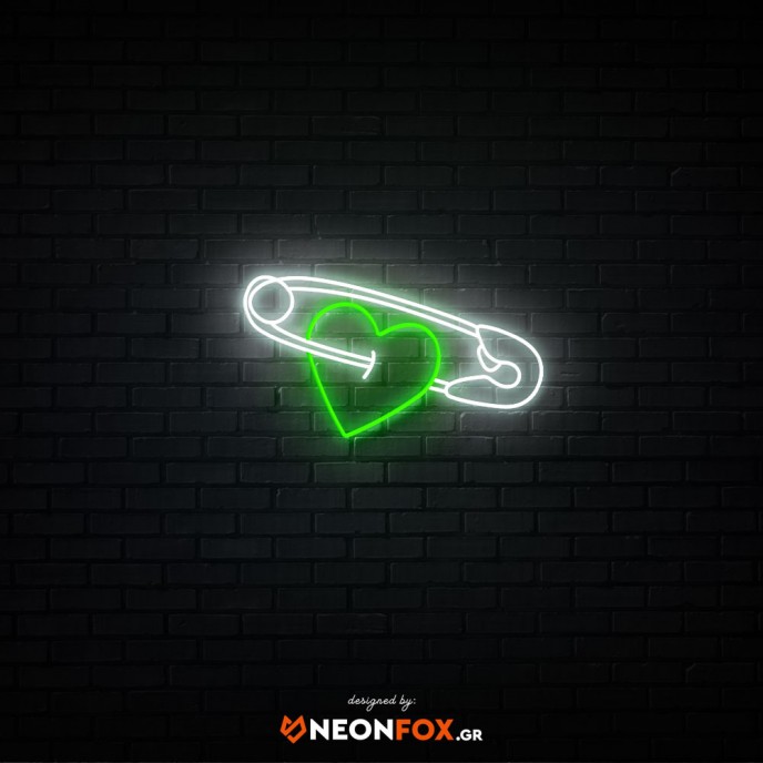 Safety pin with heart - NEON LED Sign Safety pin with heart - NEON LED Sign