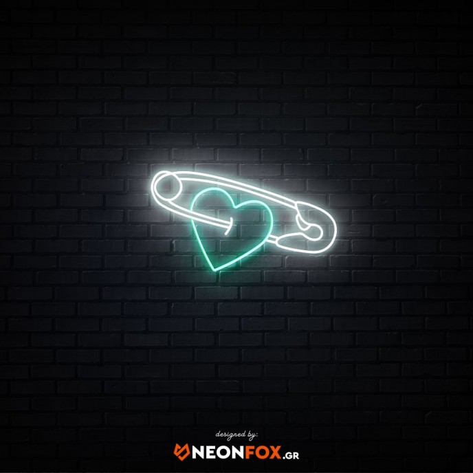 Safety pin with heart - NEON LED Sign Safety pin with heart - NEON LED Sign