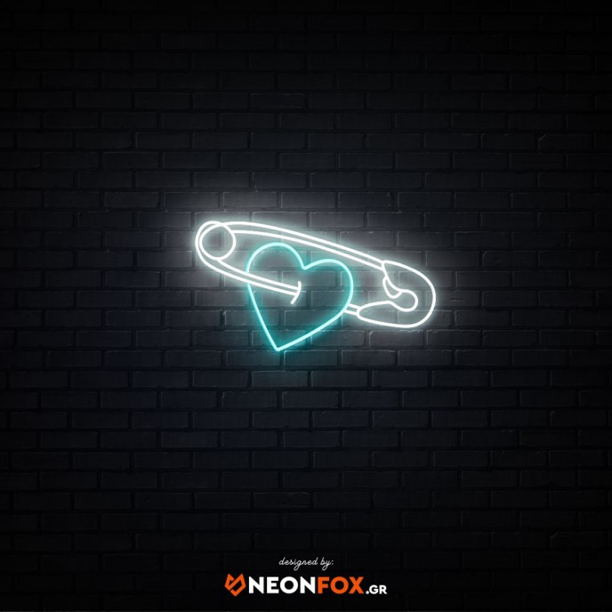 Safety pin with heart - NEON LED Sign Safety pin with heart - NEON LED Sign