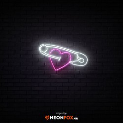 Safety pin with heart - NEON LED Sign Safety pin with heart - NEON LED Sign