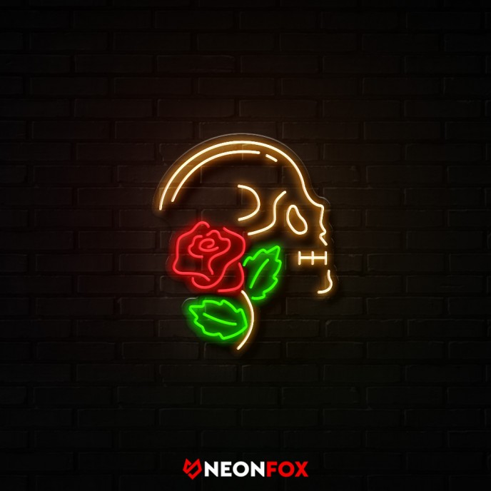 Skull with rose - NEON LED Sign Skull with rose - NEON LED Sign