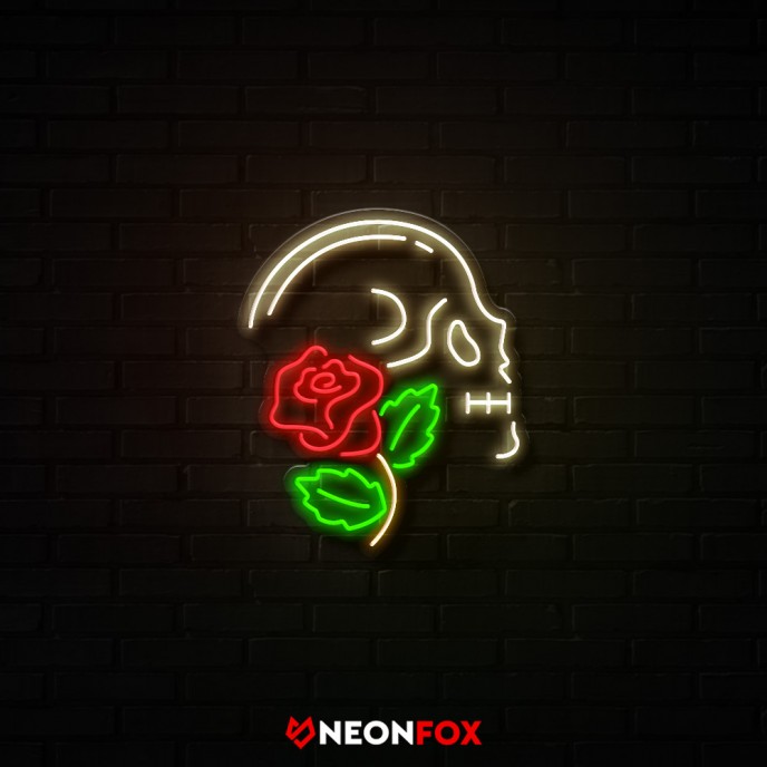 Skull with rose - NEON LED Sign Skull with rose - NEON LED Sign