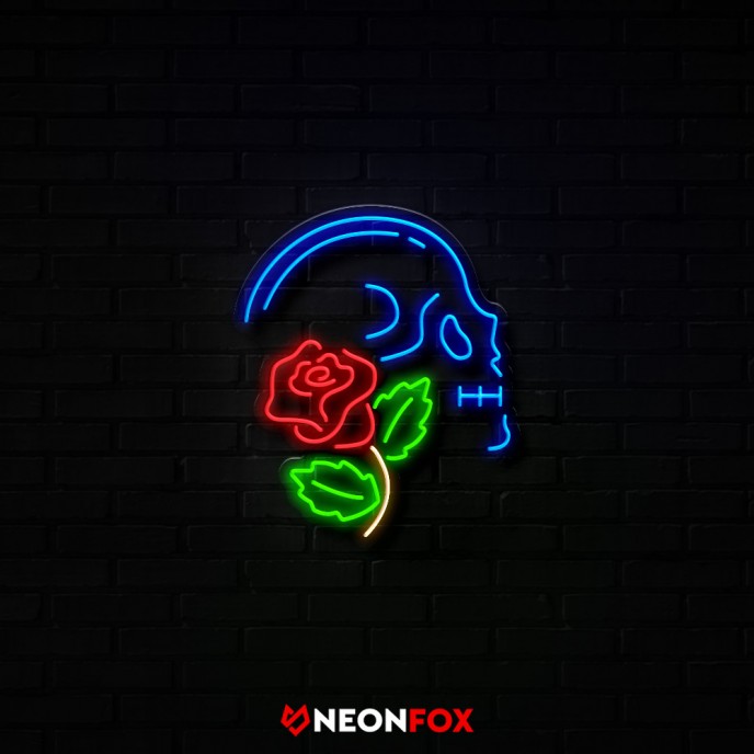 Skull with rose - NEON LED Sign Skull with rose - NEON LED Sign
