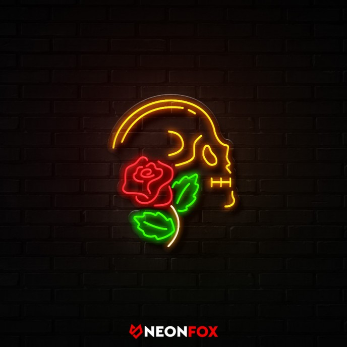 Skull with rose - NEON LED Sign Skull with rose - NEON LED Sign