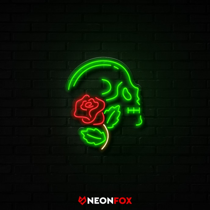 Skull with rose - NEON LED Sign Skull with rose - NEON LED Sign
