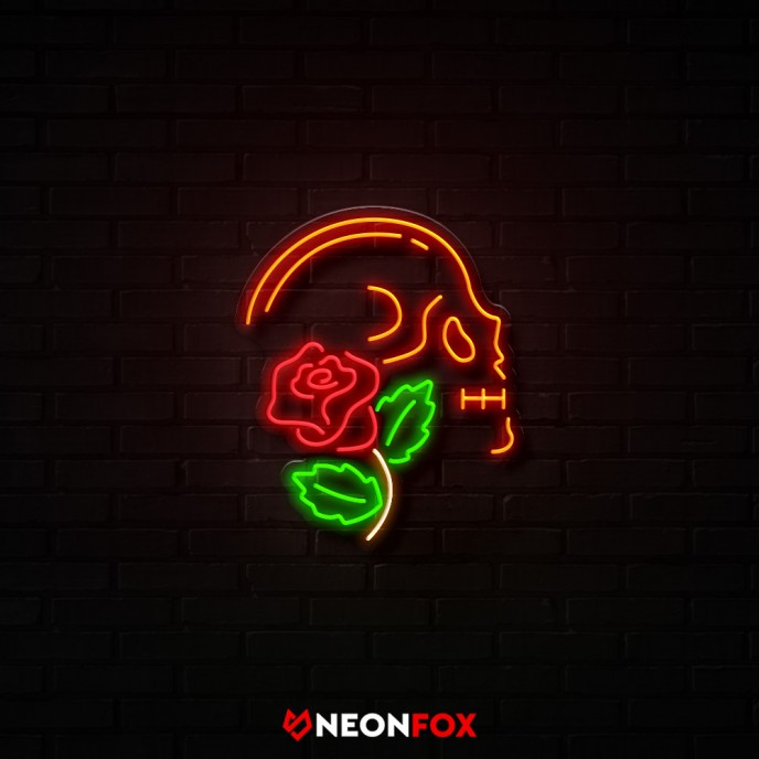 Skull with rose - NEON LED Sign Skull with rose - NEON LED Sign