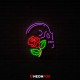 Skull with rose - NEON LED Sign Skull with rose - NEON LED Sign