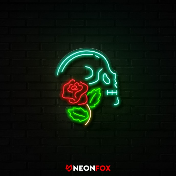 Skull with rose - NEON LED Sign Skull with rose - NEON LED Sign