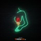Rose on breast - NEON LED Sign